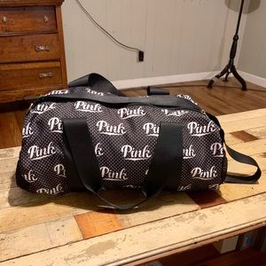 Pink duffel bag